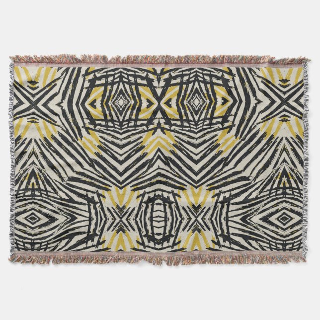 Colourful Splashes and Dynamic Lines Throw Blanket (Front)