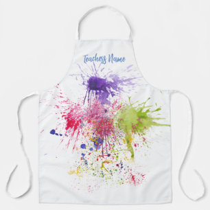 Colourful Splashes of Paint Art Teacher Apron