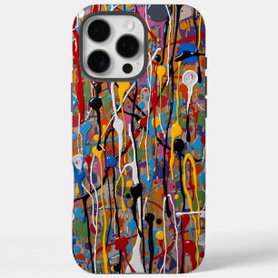 Colourful splashing pattern iPhone 16 pro max case