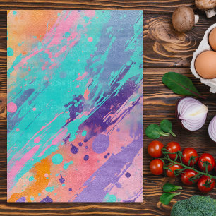 Colourful Splatter Paint Art Chopping Board