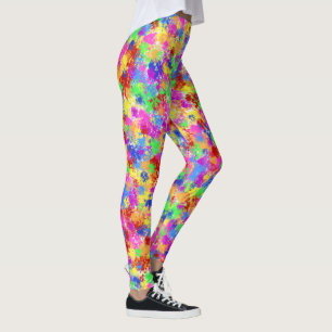 Colourful Splatter Paint Rainbow Splash Trendy Leggings