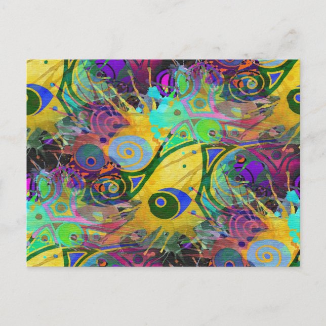 colourful splatter postcard (Front)