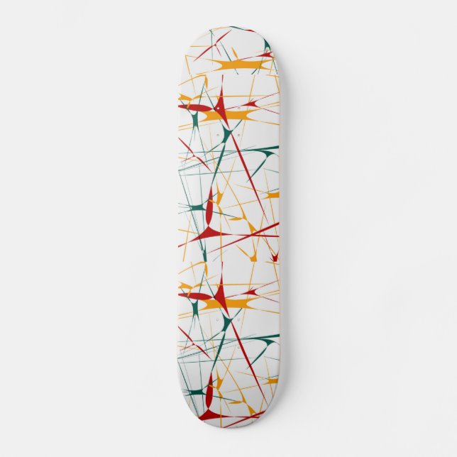Colourful Splatter Shapes Skateboard (Front)