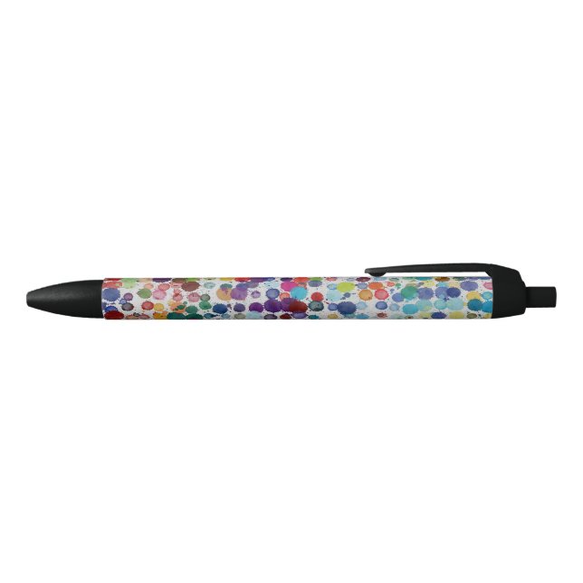 Colourful splatters abstract design black ink pen (Top)