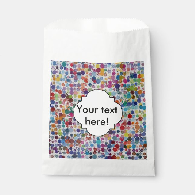Colourful splatters abstract design favour bag (Front)