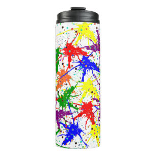 colourful splatters thermal tumbler