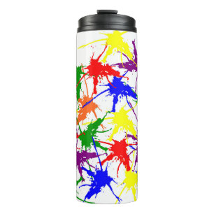 colourful splatters thermal tumbler