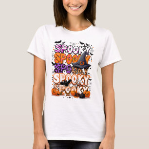 Colourful Spooky Halloween Lettering T-Shirt