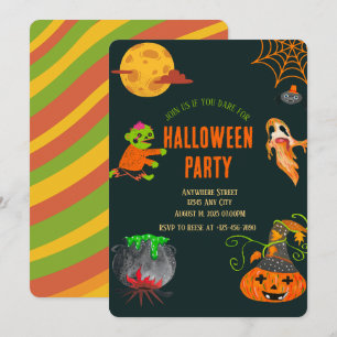 Colourful Spooky Halloween Party Invitation