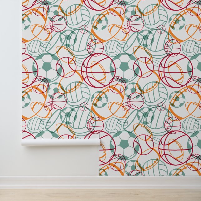 Colourful Sports Balls Abstract Design Wallpaper (Application)