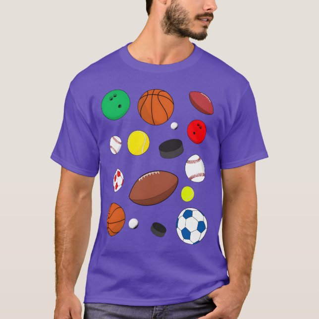 Colourful Sports Balls friends T-Shirt (Front)