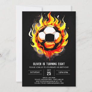 Colourful Sports Printable Soccer Birthday Invitation