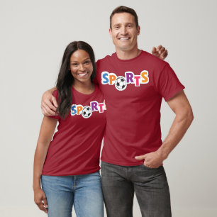 Colourful Sports text design with a soccer ball T-Shirt
