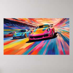 Colourful Sportscars Poster