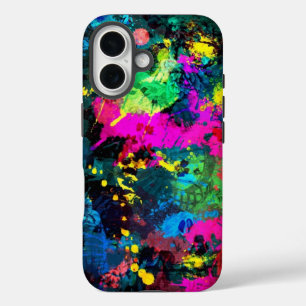 Colourful spot stain art iPhone 16 case