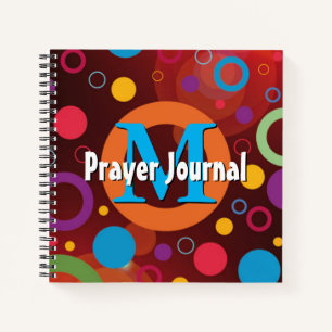 Colourful Spots Rings Monogram Personalised Prayer Notebook