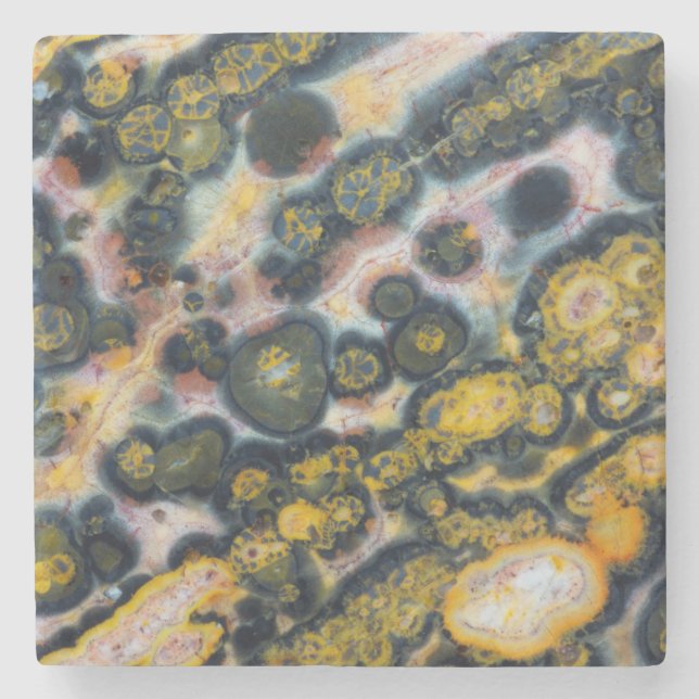 Colourful Spotted Ocean Jasper Stone Coaster (Front)