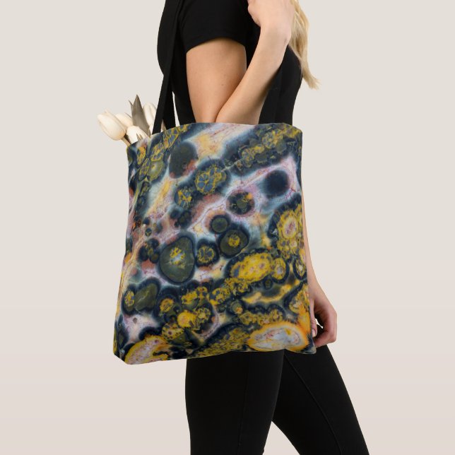 Colourful Spotted Ocean Jasper Tote Bag (Close Up)