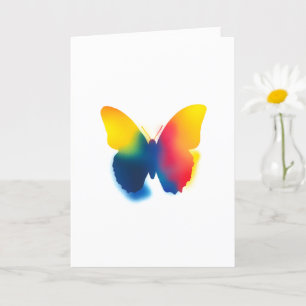 Colourful Spray Paint Butterfly Silhouette Card