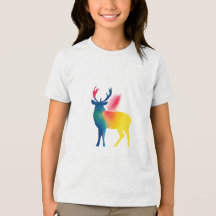 Colourful Spray Paint Deer Silhouette Kids