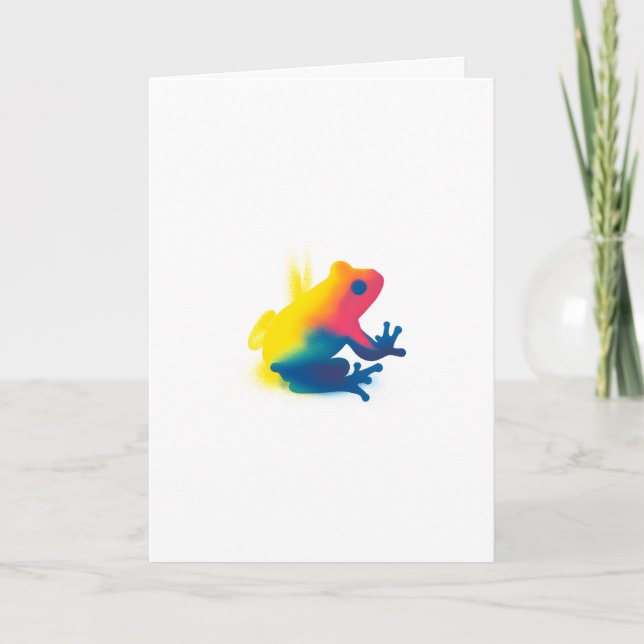 Colourful Spray Paint Frog Silhouette Card (Front)