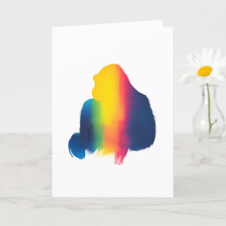 Colourful Spray Paint Gorilla Silhouette Card