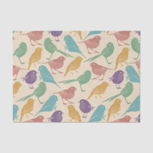 Colourful Spring Bird Pattern Tissue Paper