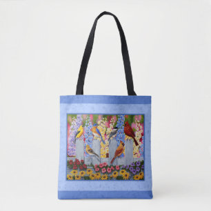 Colourful Spring Birds Garden Party Tote Bag
