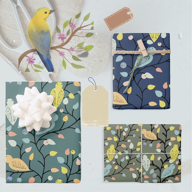Colourful Spring Birds Wrapping Paper (Creator Uploaded)