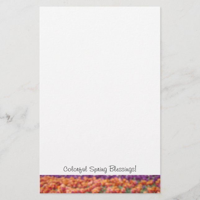 Colourful Spring Blessings! stationery Custom Tuli (Front)