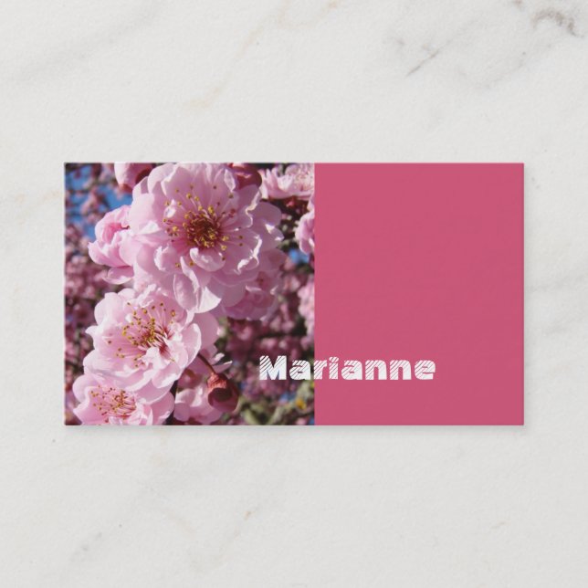 Colourful Spring Blossom Business Cards custom (Front)