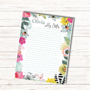 Colourful Spring Blossoms Personalised Notepad