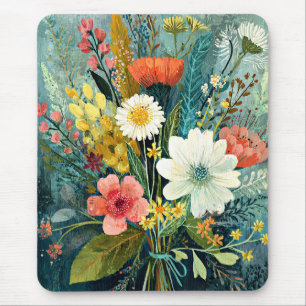 Colourful Spring Bouquet Mouse Pad