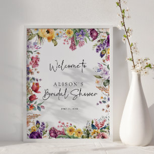 Colourful Spring Bridal Shower Welcome Poster