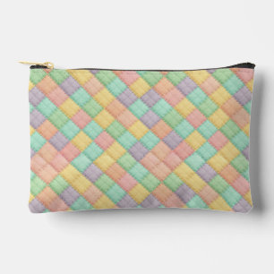 Colourful spring/Easter vintage patchwork quilt Accessory Pouch