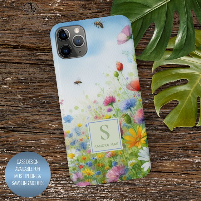 Colourful Spring Fieldflowers Floral Watercolor Ar iPhone Case (Creator Uploaded)