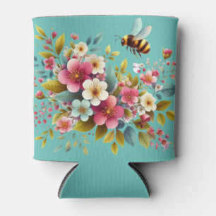 Colourful, Spring/Floral bee Can Cooler