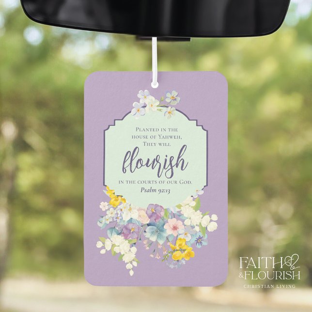 Colourful Spring Floral Bible Scripture Car Air Freshener (Creator Uploaded)