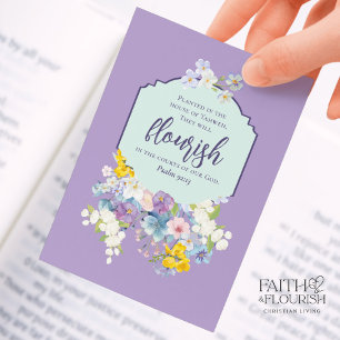 Colourful Spring Floral Bookmark Bible Scripture Advice Card