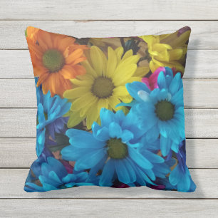 Colourful Spring Floral Bouquet Cushion