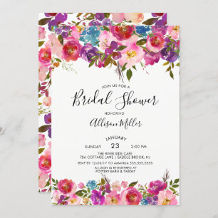 Colourful Spring Floral Bridal Shower Invitation