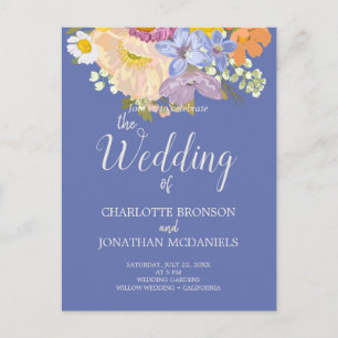 Colourful Spring Floral Garden Wedding Postcard