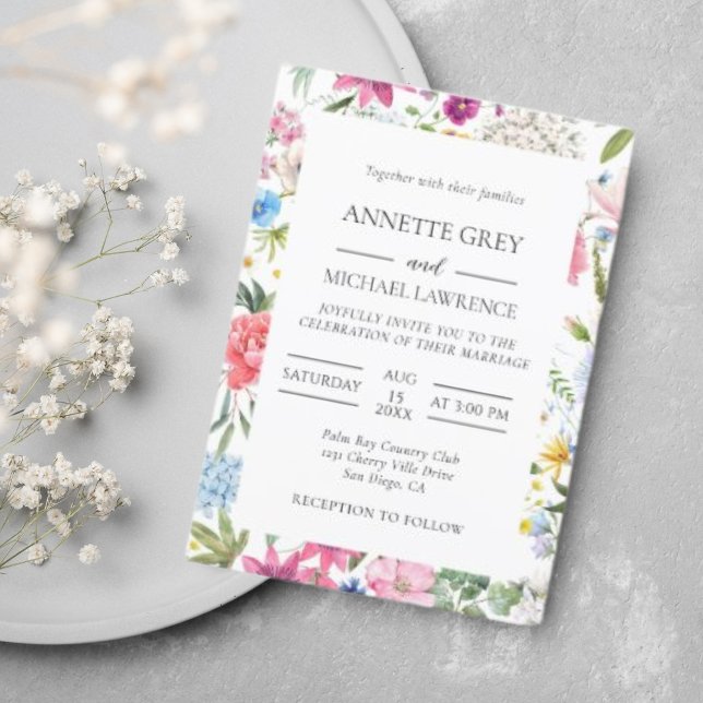  Colourful spring Floral Wedding Invitation (Creator Uploaded)