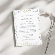  Colourful spring Floral Wedding Invitation