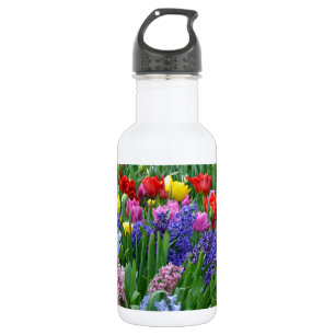 Colourful spring flower garden 532 ml water bottle