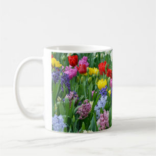 Colourful spring flower garden coffee mug