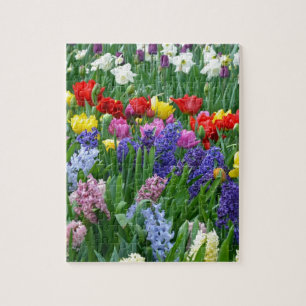 Colourful spring flower garden jigsaw puzzle