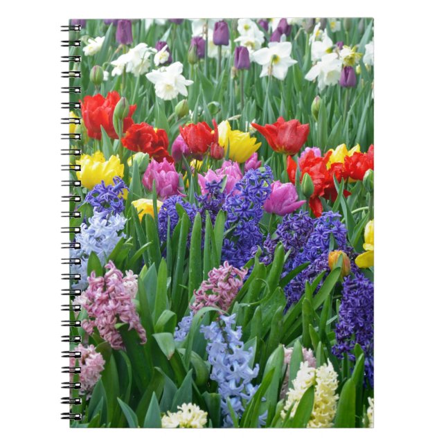 Colourful spring flower garden notebook (Front)