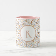 Colourful Spring Flower Pattern Monogram