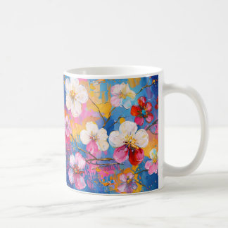 Colourful Spring Flower Print Ceramic Mug